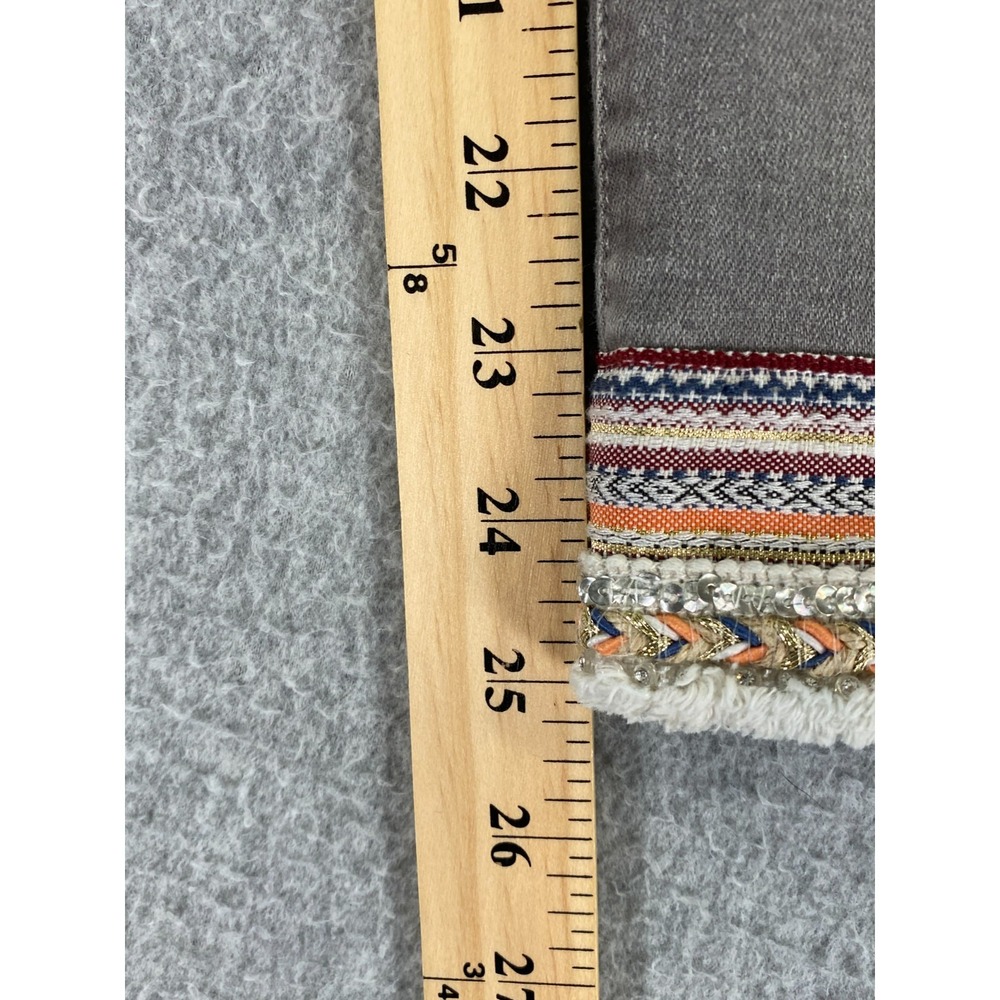 Democracy Womens Flex-ellent Straight Cropped Jeans Size 6 Gray Boho Raw Hem - Picture 7 of 12